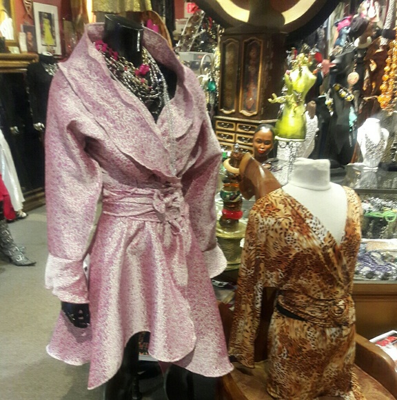 Pink and Silver Silk Wrap Dress